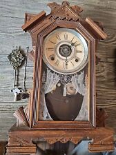 Antique Gilbert Co Wooden Mechanical Kitchen Mantle Table Clock 19