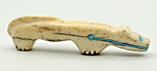 Vintage Zuni Fetish Carving of Mink or Ermine - Turquoise Inlay - Very Nice picture