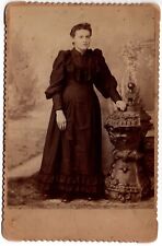 CIRCA 1890s CABINET CARD GORGEOUS YOUNG LADY IN FANCY DRESS UNMARKED picture