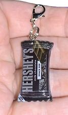 Hershey’s Chocolate Mini Candy Bar Charm Zipper Pull & Keychain Add On Clip picture