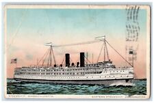 1913 Steamship Eastern Steamship Corporation Steamer Flag Massachusetts Postcard picture