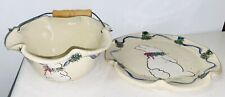RARE Bunny Flower Garlands G Or C Miller Pottery Bowl And Plate FW12B picture