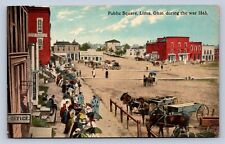 J96/ Lima Ohio Postcard c1910 Public Square During War of 1865    85 picture