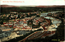Bird's-Eye View of Bellows Falls, VT - Early 1900s Vermont Vtg Postcard picture