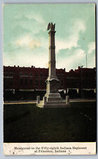 Postcard Indiana IN c.1900s 58th Regiment Monument Princeton Y10 picture