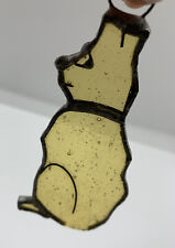 VTG Handmade Stained Glass Ornament Suncatcher Yellow Labrador Retriever Dog Pup picture