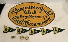 Vintage Vancouver WA USA Yacht Club Commodore Patch Pin Earrings Hat picture