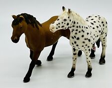 Schleich Horse White Speckled 2005 Brown Quarter Horse Lot of 2 picture