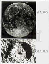 1967 Press Photo Tycho Crater photographed from earth and aboard Orbiter V picture