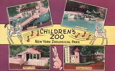 Vintage Postcard 1930's Children's Zoo New York Zoological Park Colourpicture picture