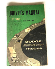 1961 DODGE ORIGINAL DRIVER'S MANUAL CAR AUTO POWER GIANT TRUCKS 72 PAGES picture