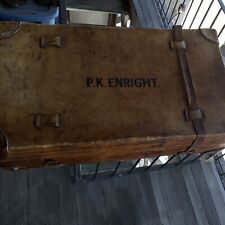 ADMIRAL P. K. ENRIGHT?  WWII WW1 SUBMARINE BRITISH NAVY LEATHER SUITCASE LUGGAGE picture