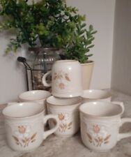Vintage Cumberland Mayblossom set of 6 Stoneware Coffee Mug Tea Cup 8oz Japan picture