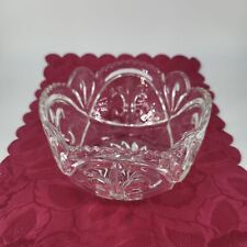 Vintage Decorative Fruit Bowl, French Cut Glass, Dish, Fleur De Lys, Mid Century picture