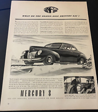 1939 Mercury 8 V-8 - Vintage Original Illustrated Print Ad / Wall Art - CLEAN picture