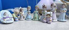 Enesco Growing Up Girls Birthday Figurines brunette, Set of 7 w/two others picture