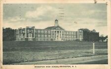 Bridgeton New Jersey~High School~Cupola~Columns~Sign in foreground~1935~Postcard picture