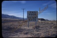 Desert Sign Fill Your Water Bags Roadside 35mm Slide 1950s Red Border Kodachrome picture