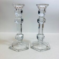 Vintage Crystal Candlesticks Pair Made in Slovakia Unbranded 7 In Lead Medium picture