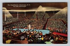 Chautauqua NY-New York, Scenic Crowds at Amphitheatre, Vintage Postcard picture