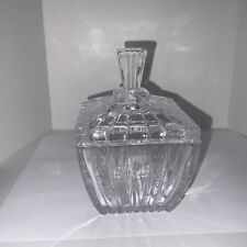 Vintage Crystal Glam Sugar Bowl / Condiment Dish With Slotted Lid - Beautiful picture