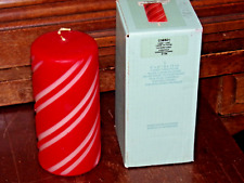 PartyLite RED Candy Cane Pillar Candle, 3