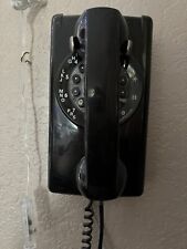 VINTAGE ROTARY DIAL TELEPHONE WESTERN ELECTRIC BELL SYSTEM BLACK WALL MOUNT #554 picture