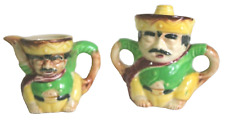 Pair Of Vintage Hombres Taking Siesta Sugar Bowl and Creamer Small 4