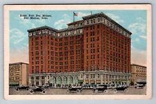 Hotel Fort Des Moines Iowa Vintage Unposted Postcard picture