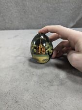 vintage painted egg Russian Russia Moscow souvenir lacquer building wood art 3” picture