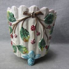 Vintage Ceramic Flower Pot Leaf Grape Vine picture