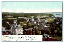 1905 Aerial View Buildings in Falun Sweden Posted Antique Kullen Stamp Postcard picture