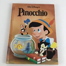 Walt Disney Pinocchio Classic Large Hardcover Book Puppet Geppetto Vintage 1986 picture