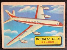 1957 Topps - Planes of the World - #12 Douglas DC-8 - Blue Back - good condition picture