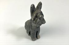 Scottish Terrier Figurine Stone Carved Gray Collectible Scotty Dog Puppy picture