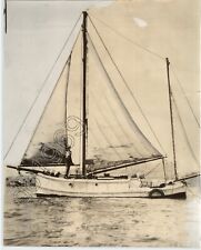 Beautiful Sailboat CAMDEN On Water Tightly Framed VINTAGE 1930 Press Photo picture