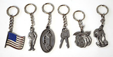 Vintage Rawcliffe Pewter 1982 1983 1984 KeyChain lot of 6 Mom Dad Golf Skiing picture