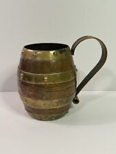 Vintage Heavy Hammered Copper Hecho En Mexico Signed R Martinez Stein Mug 4-3/4” picture