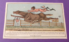ANTIQUE VICTORIAN TRADE CARD BLACK AMERICANA SPAVIN LINIMENT HORSE RACING GAMBLE picture
