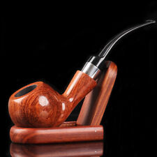 Classic Ebony Wood Pipe Handmade Solid Wood Vintage Pipes Tobacco Cigar Pipes picture