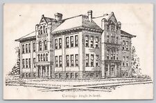 Postcard Carthage IL High School Drawing Undivided Back picture