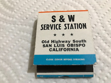 Vintage Matchbook S&W Service Station San Luis Obispo CA 1-E picture