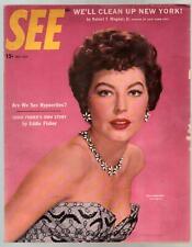 MAG: See 5/1954-Ava Gardner photo cover-stockings-pin-ups-cheesecake-VG picture