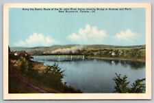 Vintage 1930's Postcard St. John River Valley Andover Perth New Brunswick Canada picture