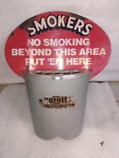 VINTAGE WALL HANGING  SMOKERS  BUTT CAN NO SMOKING BEYOND THIS AREA PUT 'EM HERE picture