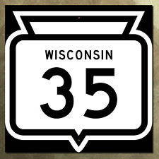 Wisconsin state route 35 Great River Road Hudson highway marker sign 12x12 picture