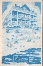 VIRGINIA BEACH, Va. Postcard THE ATLANTIC HOTEL Art's Beach View / LINEN 1950 picture