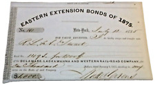 JULY 1855 DELAWARE LACKAWANNA & WESTERN DL&W EASTERN EXTENSION BOND RECEIPT picture