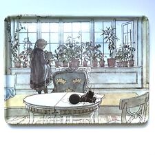1970’s Carl Larsson Flowers On Windowsill Melamine Tray Made Italy 14.5” X 11” picture
