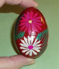 Handpainted Wood Egg - Cranberry Floral  picture